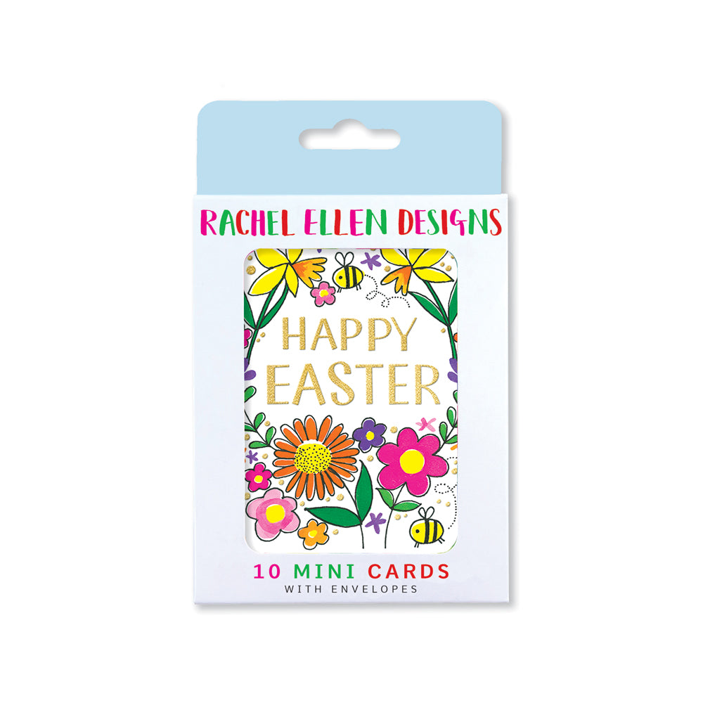 Easter pack of 10 Notecards - Happy Easter/Flowers