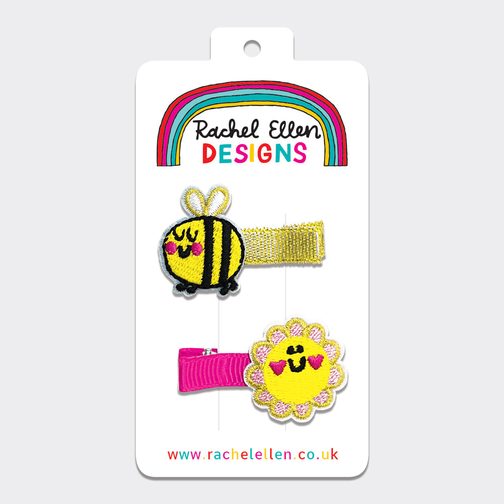 Hair Clips (2 Pack) - Bee & Flower
