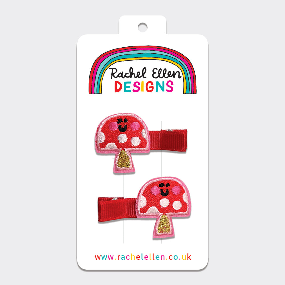 Hair Clips (2 Pack) - Toadstools