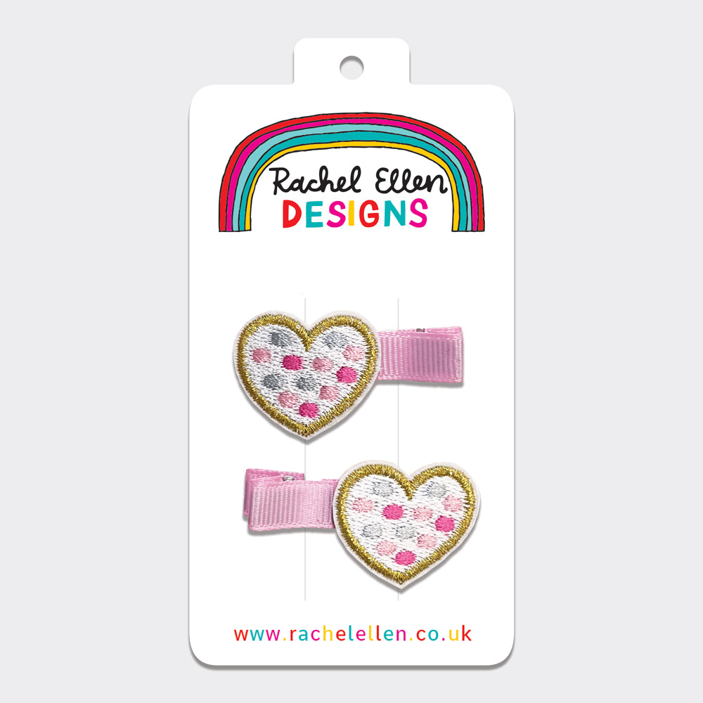 Hair Clips (2 Pack) - Hearts