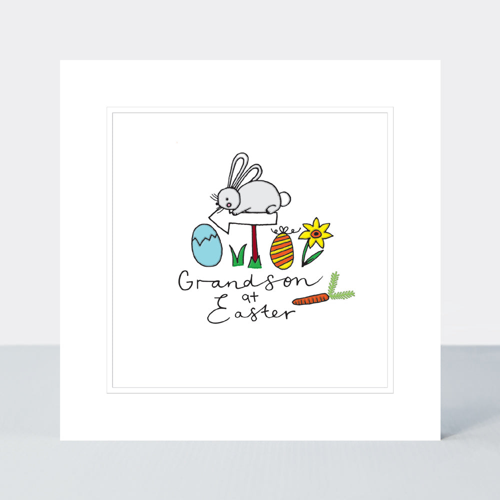 Easter Card - Pocket Rocket - Grandson At Easter Bunny Egg Hunt