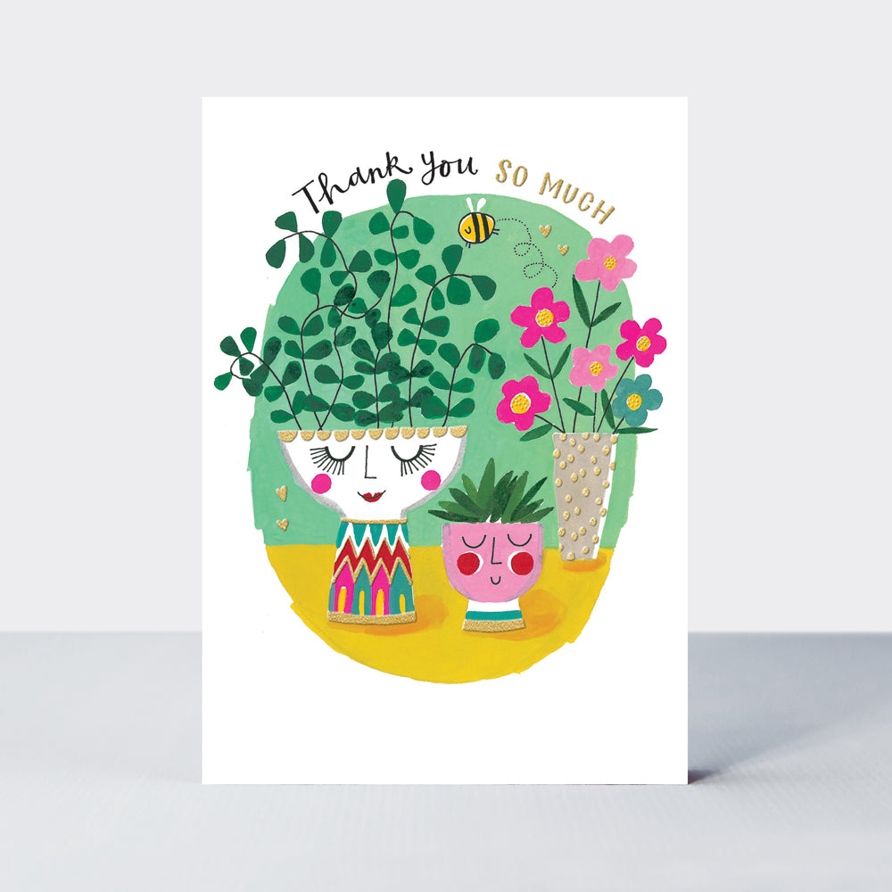 Fingerprint - Thank You/Plant Pots Greetings Card