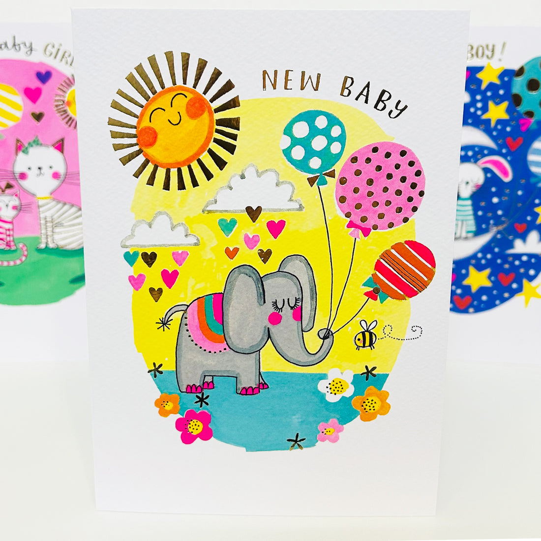 Fingerprint - New Baby/Elephant Greetings Card