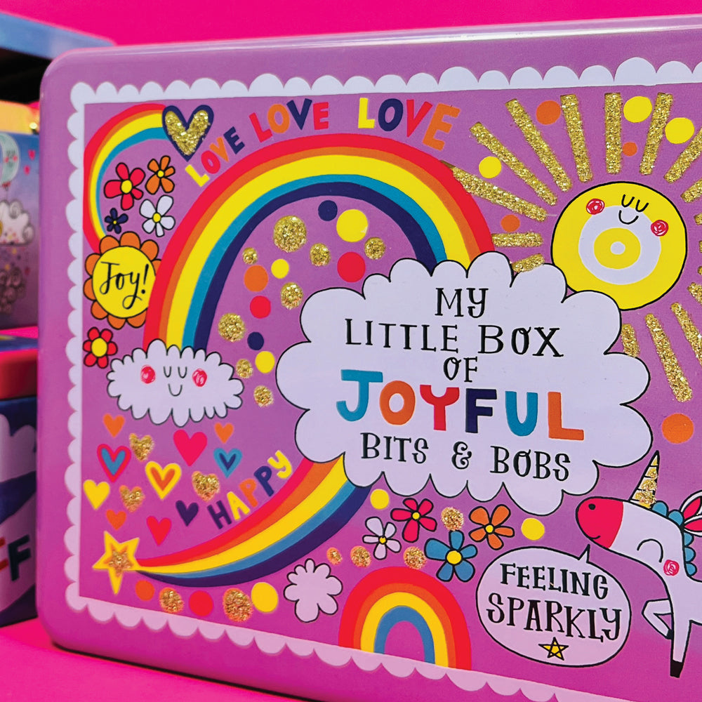 Glittered Rectangular Storage Tin - Joyful Bits & Bobs