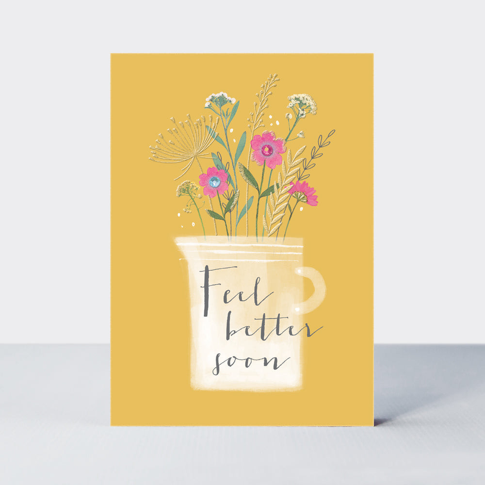 Wild Flower - Feel better soon flower/vase on yellow