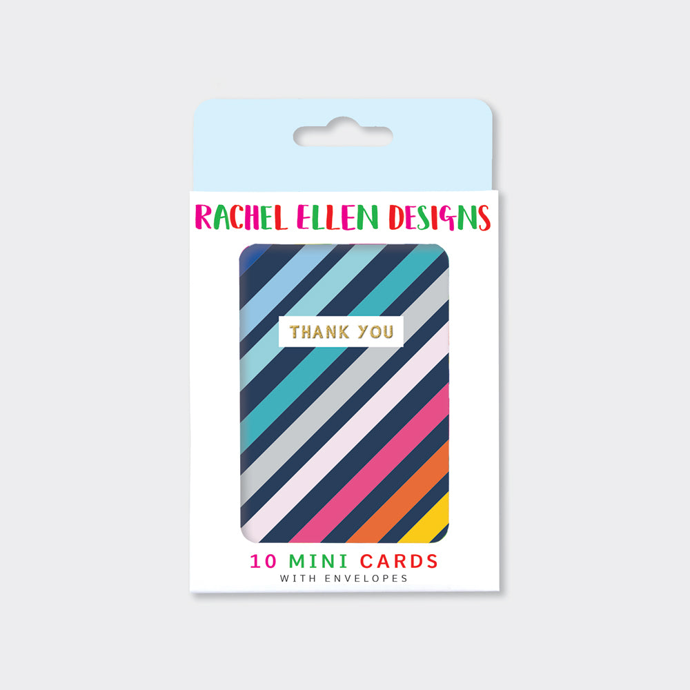 Foiled Pack of notecards - Thank You Stripes