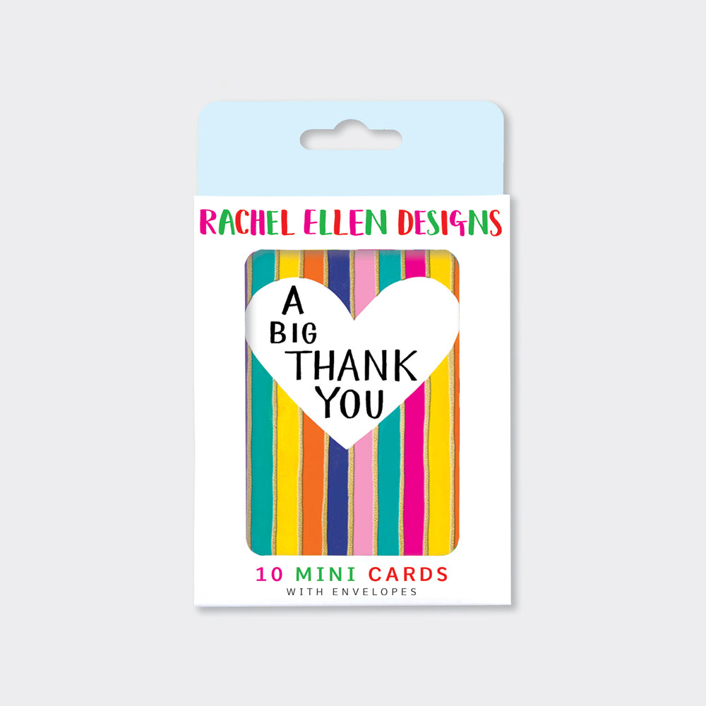 Foiled Pack of notecards - A Big Thank You Stripes