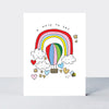 Pack of 10 Foiled Notecards - A Note To Say/Hot Air Balloon