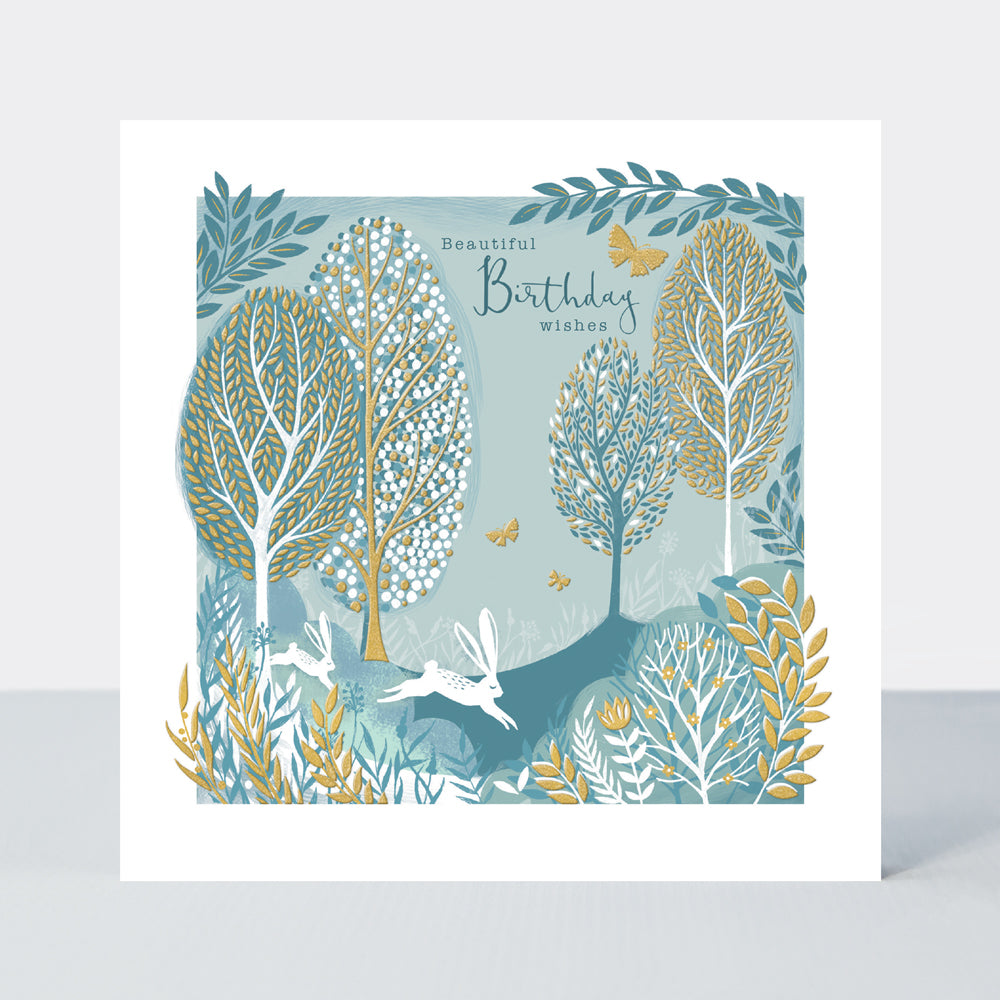 Gallery - Beautiful Birthday Rabbit & Trees - Birthday Card