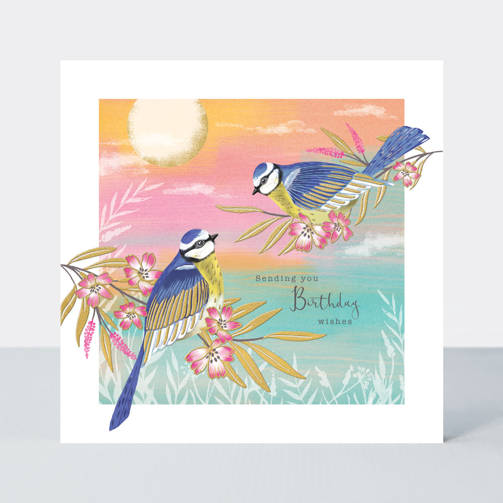Gallery - Birthday Wishes Blue Birds - Birthday Card
