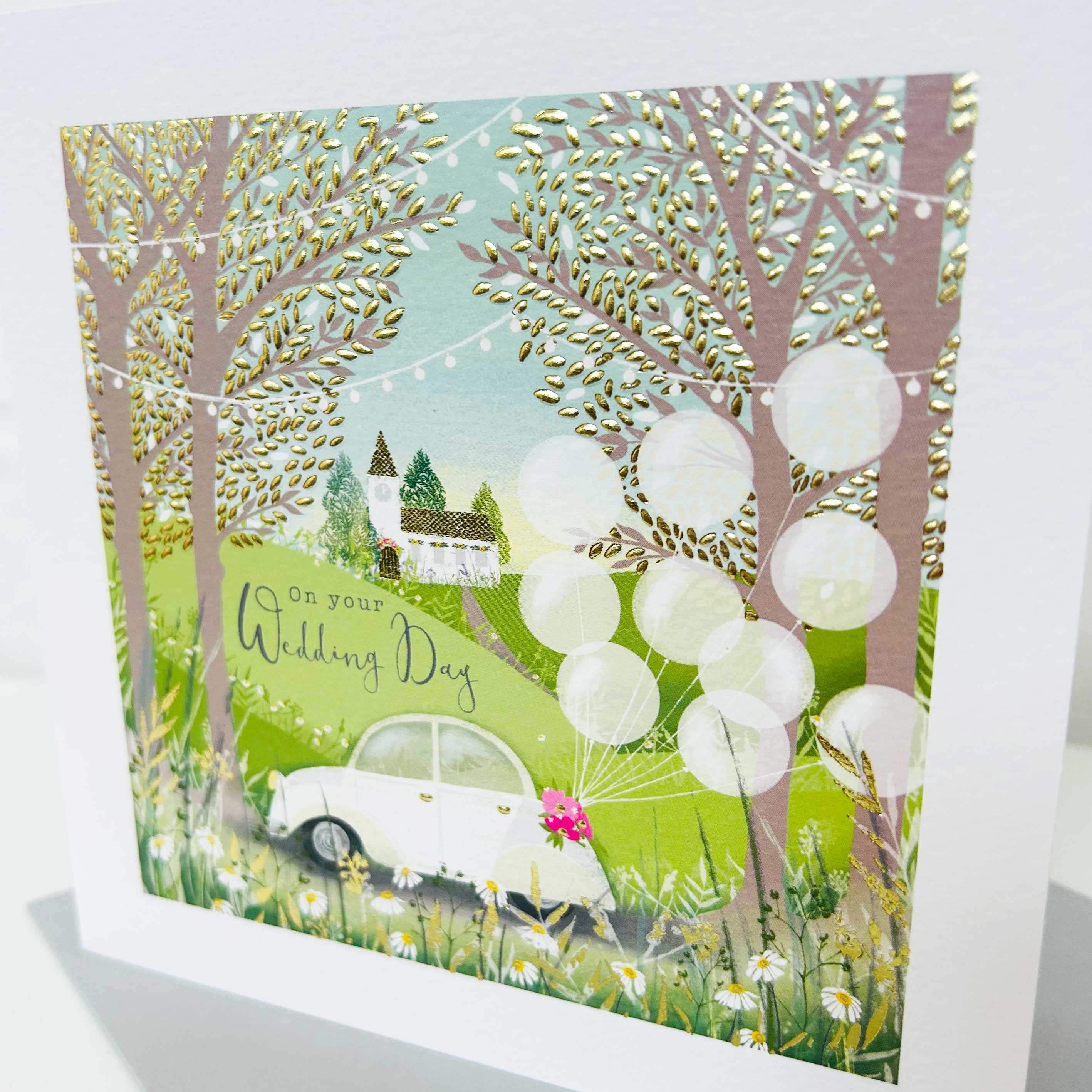 Gallery - Wedding Day Card - car & church