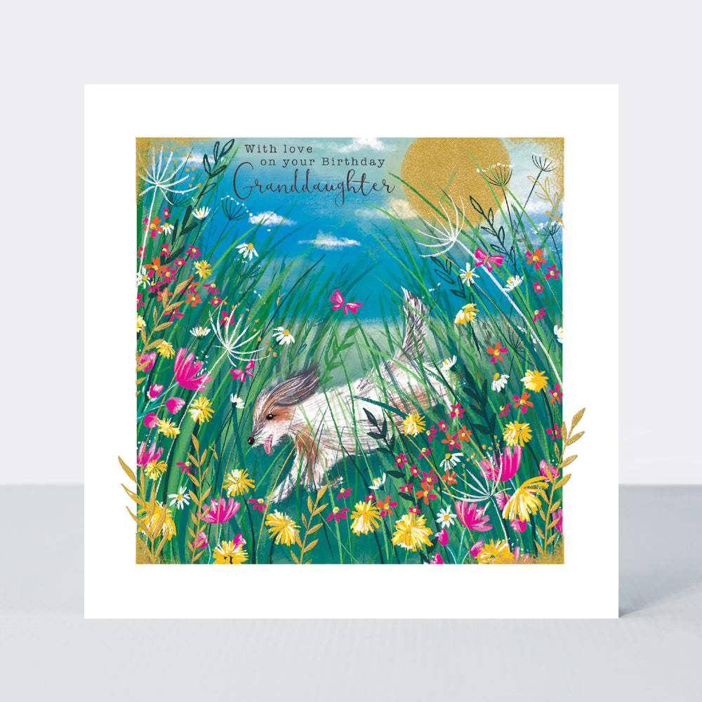 Gallery - Granddaughter Birthday Dog In Meadow - Birthday Card