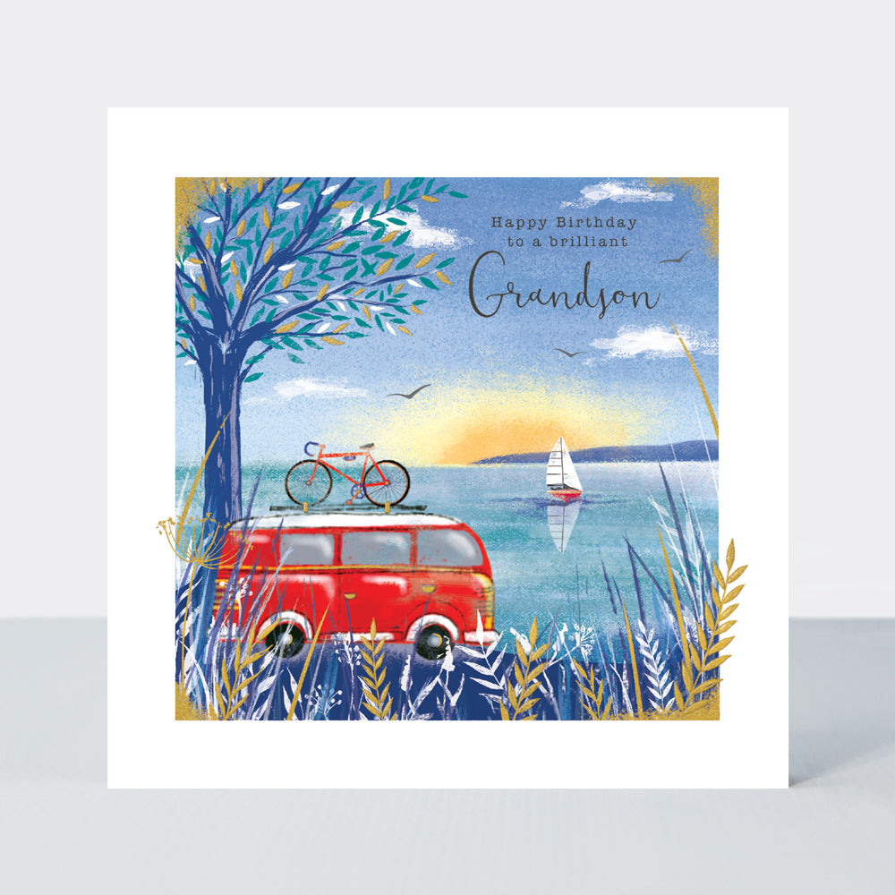 Gallery - Grandson Birthday Camper Van Scene - Birthday Card