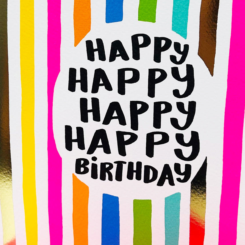 Girl Power - Happy Happy Happy Birthday - Greetings Card