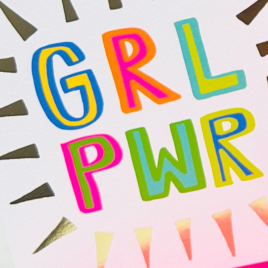 Girl Power - GRL PWR - Greetings Card