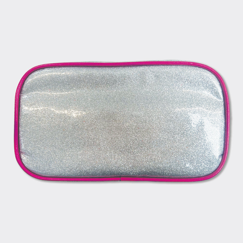 Large Glitter Pencil Case - Silver &