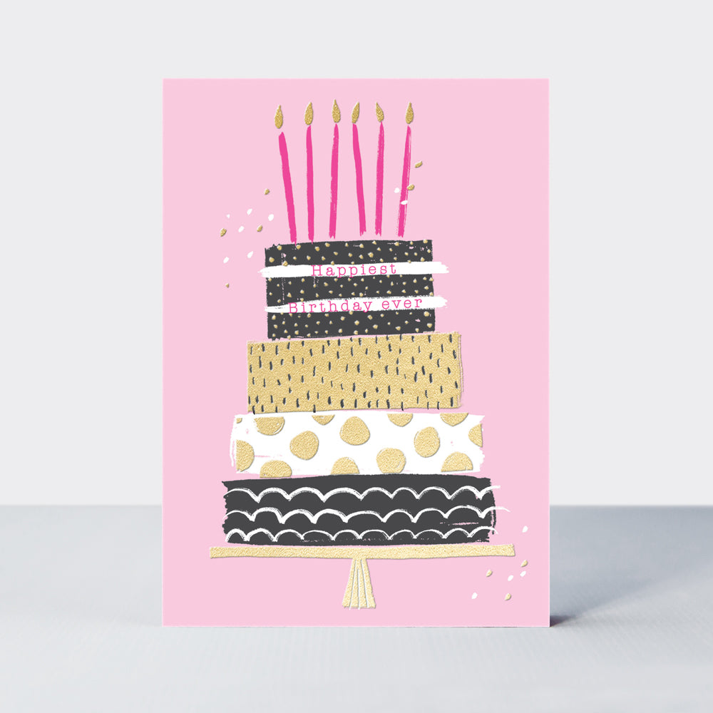 Flamingo - Birthday Cake & Candles - Birthday Card