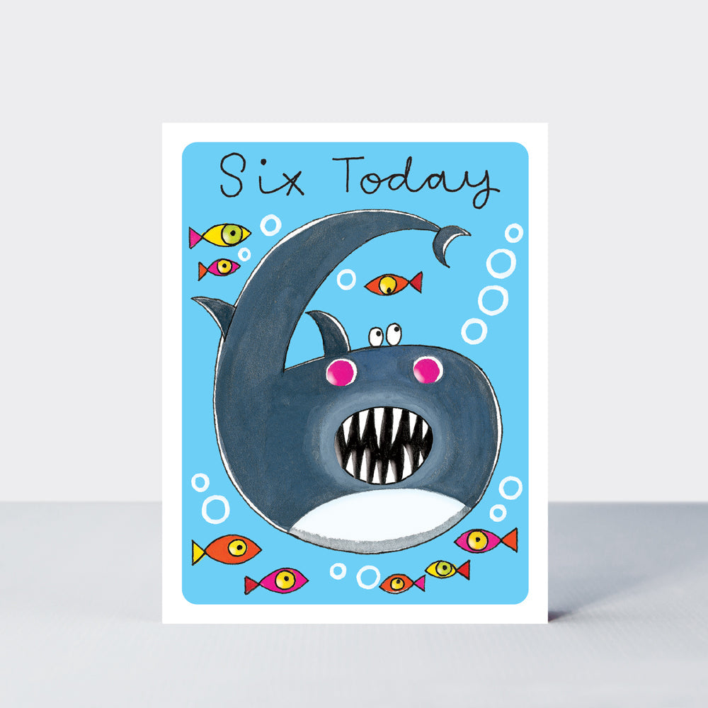 Hey! Age 6 Birthday card - Shark
