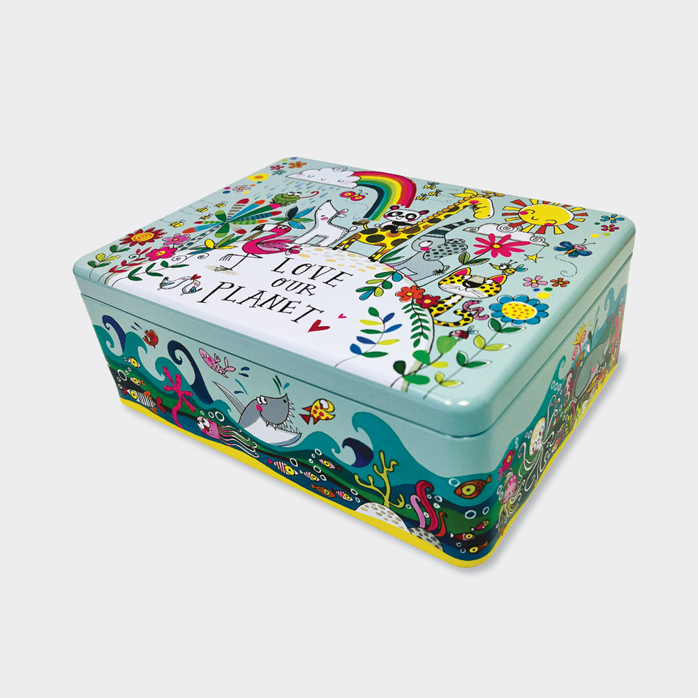 Hinged Storage Tin - Animals - Love Our Planet
