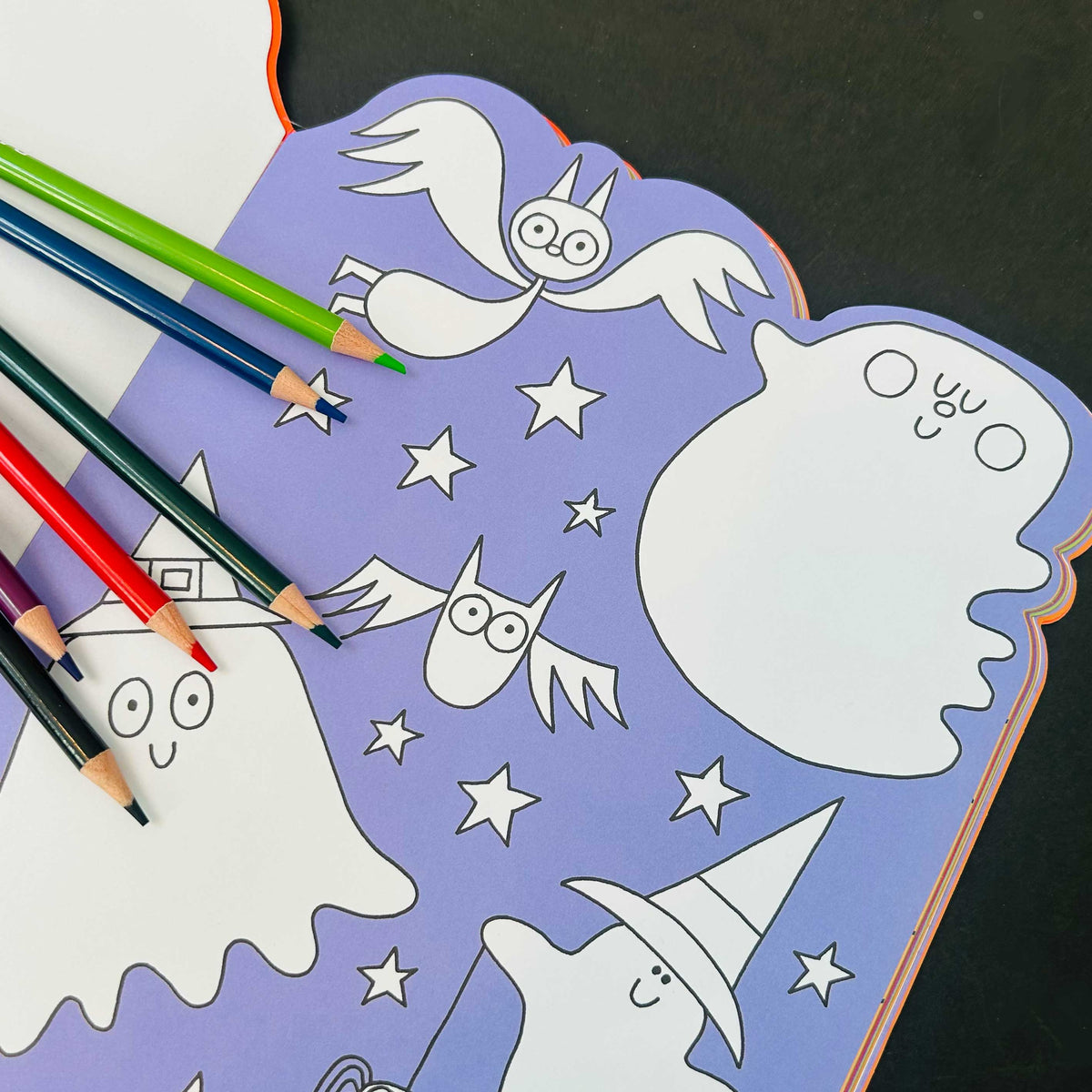 Halloween Die-Cut Colouring Book With Stickers