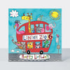 Jigsaw Card - London Zoo Bus  - Birthday Card