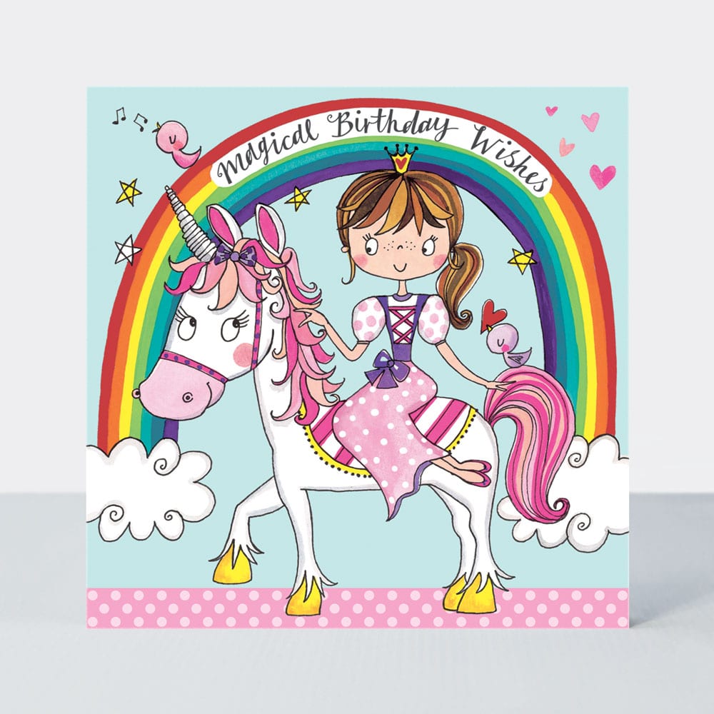 Jigsaw Card - Princess &amp; Unicorn  - Birthday Card