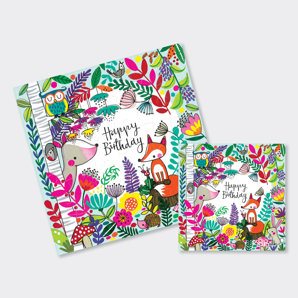 Jigsaw Card - Woodland  - Birthday Card