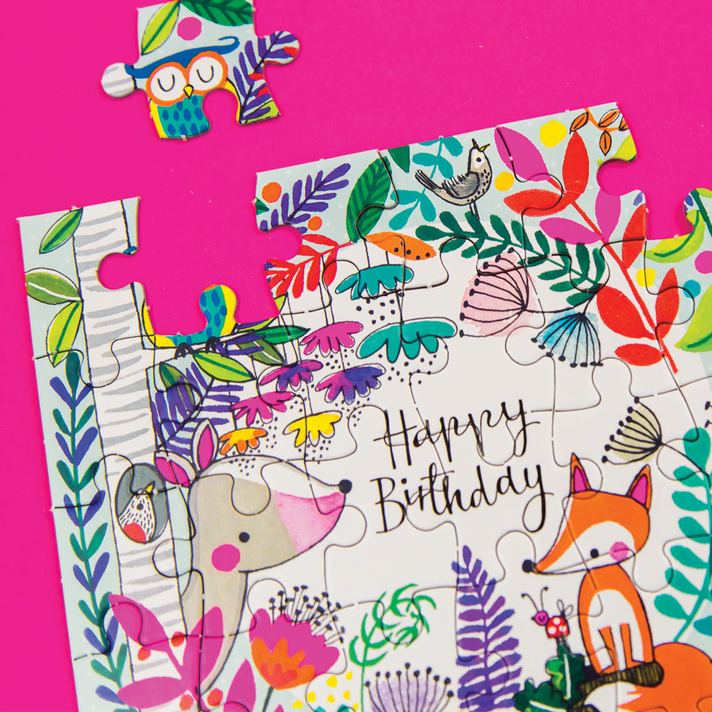 Jigsaw Card - Woodland  - Birthday Card