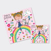 Jigsaw Card - Girl on Rainbow  - Birthday Card