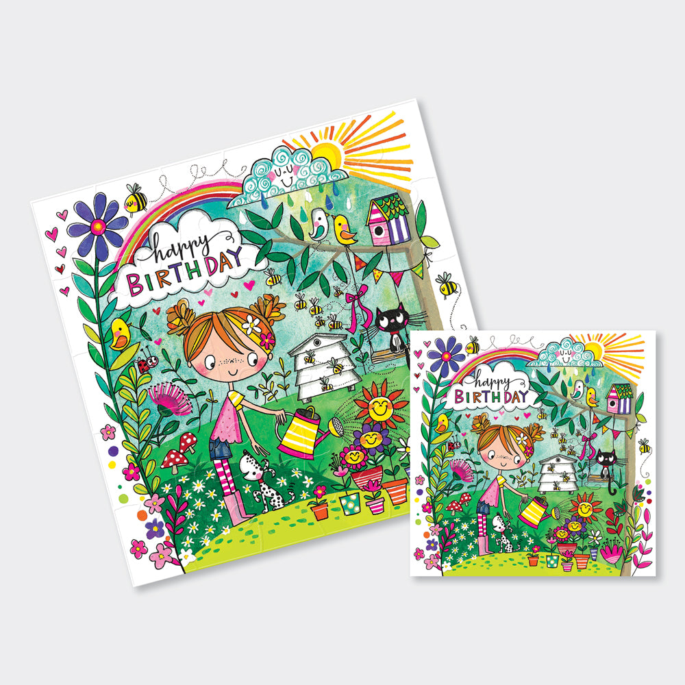 Jigsaw Card - Jigsaw Card - Happy Birthday Little Gardener - Birthday Card