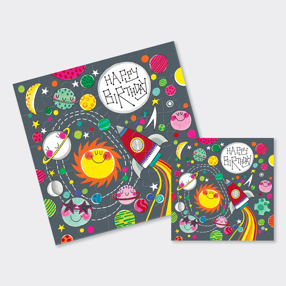 Jigsaw Card - Happy Birthday To the Moon  - Birthday Card