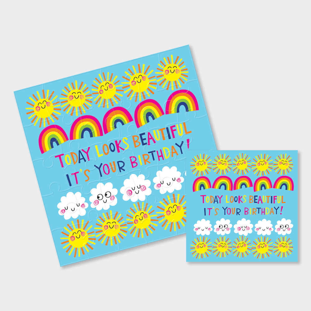Jigsaw card - Today Looks Beautiful - Birthday Card