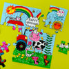 Jigsaw card - Happy Birthday - Farmyard  - Birthday Card