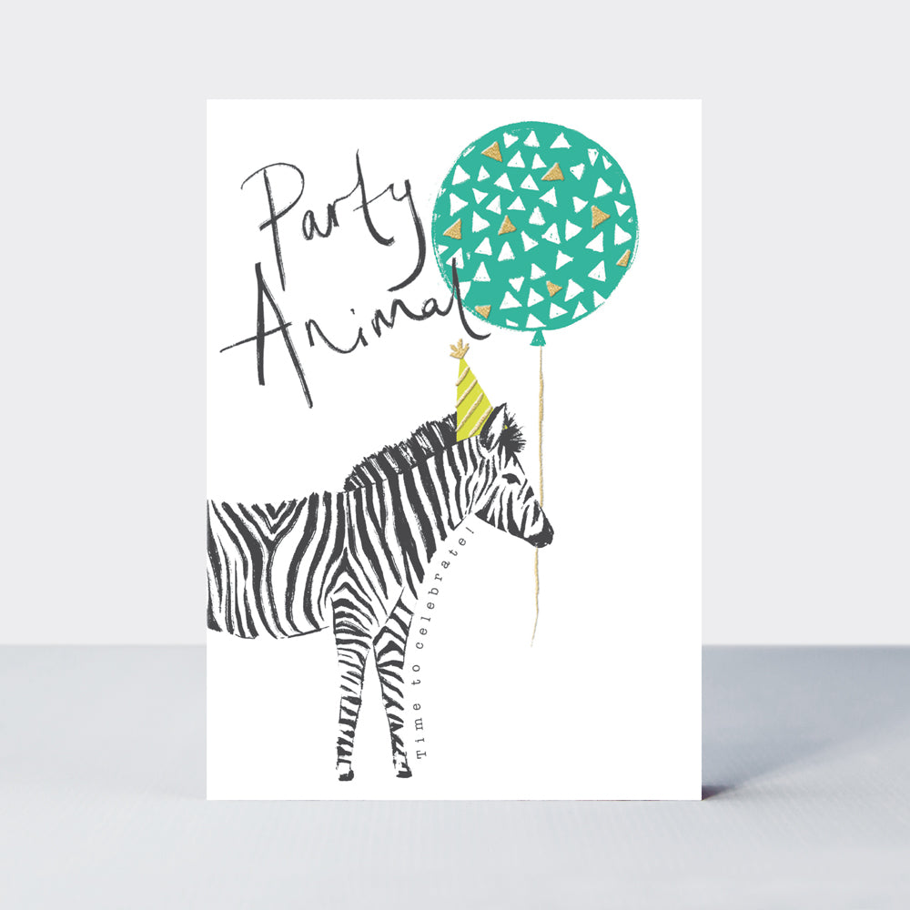 Legend - Birthday Zebra in Party Hat  - Birthday Card