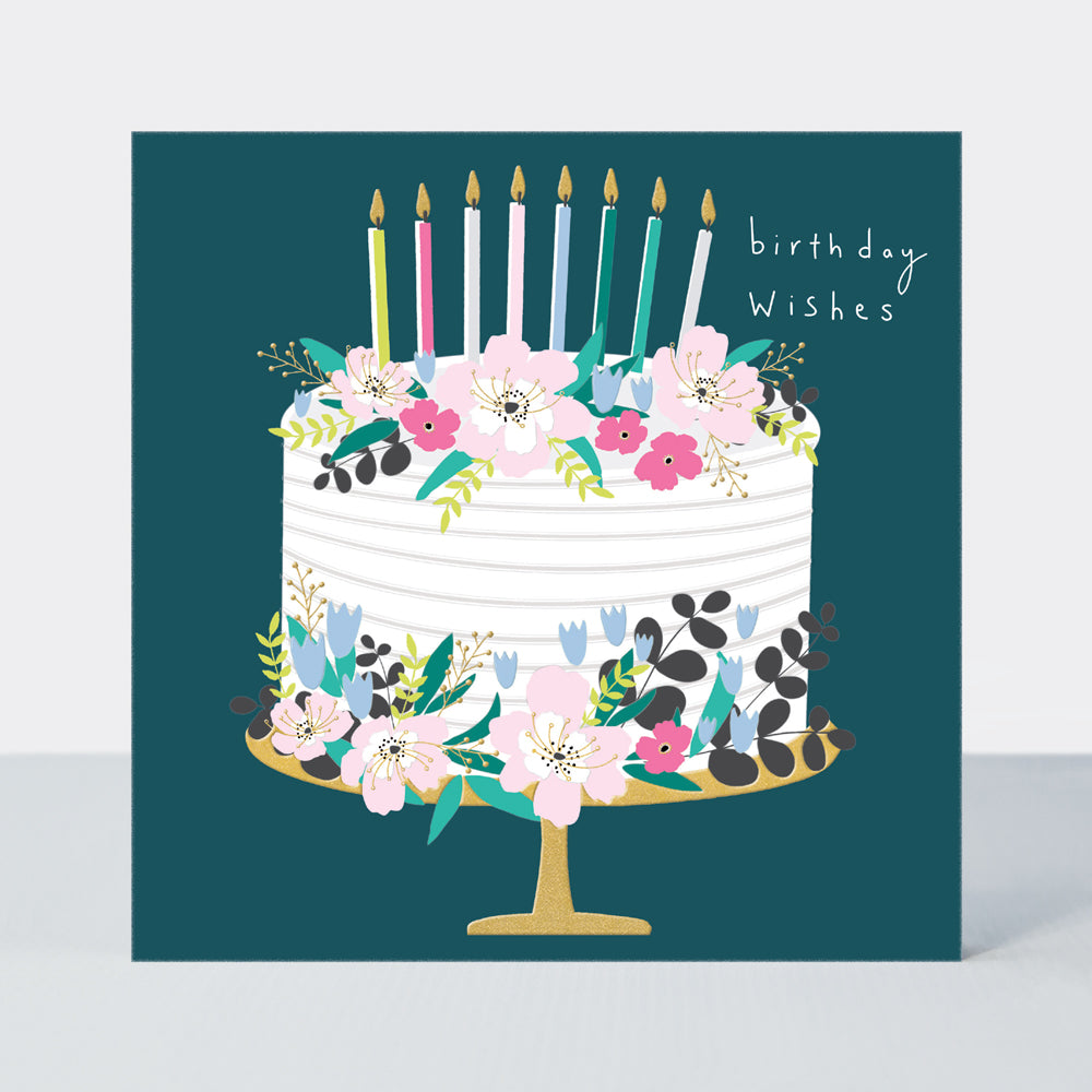 Mika - Birthday Floral Cake & Candles - Birthday Card