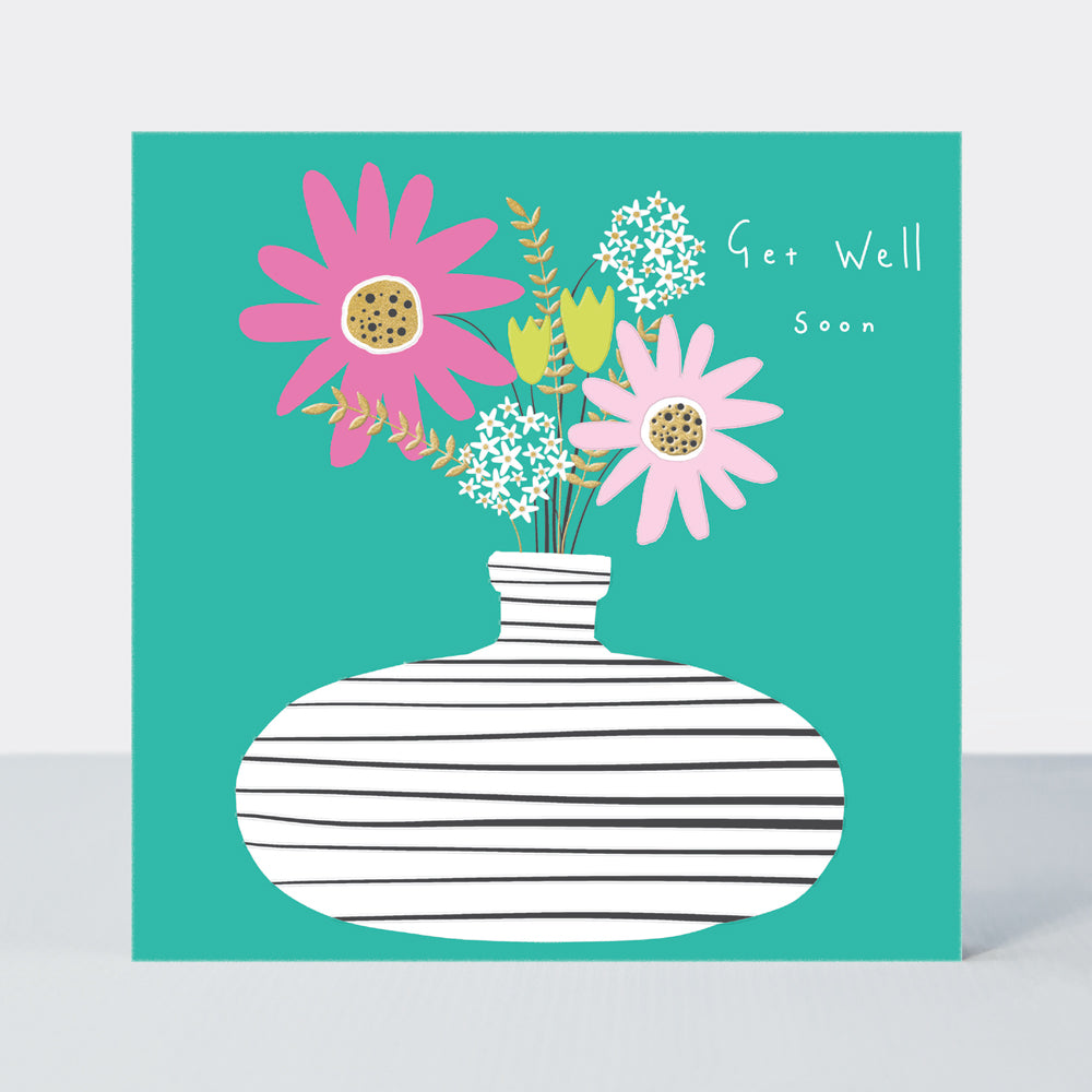 Mika - Get Well Soon Card/Vase with Flowers