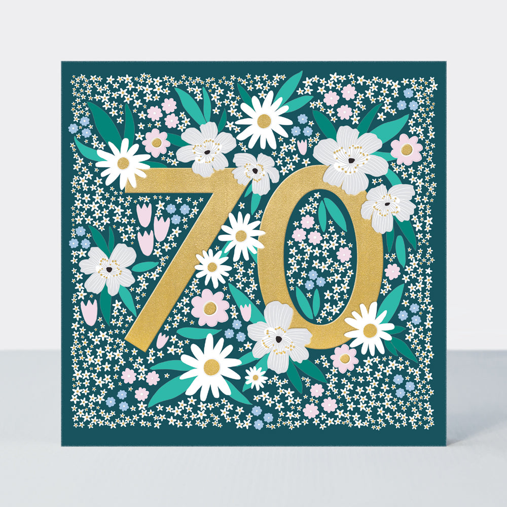 Mika - Floral 70th - Birthday Card