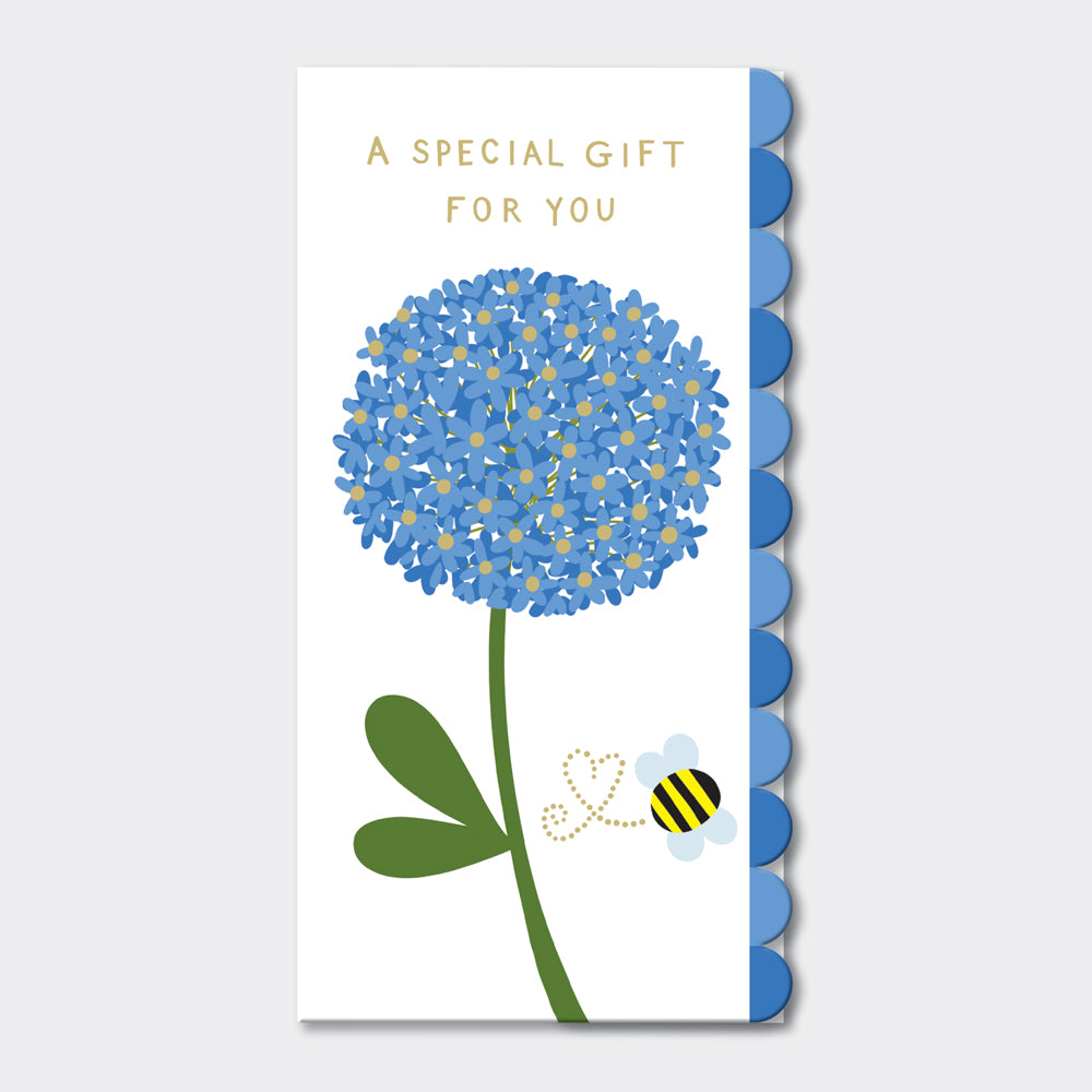 Money Wallet Card - Bee & Blue Allium/A Special Gift For You
