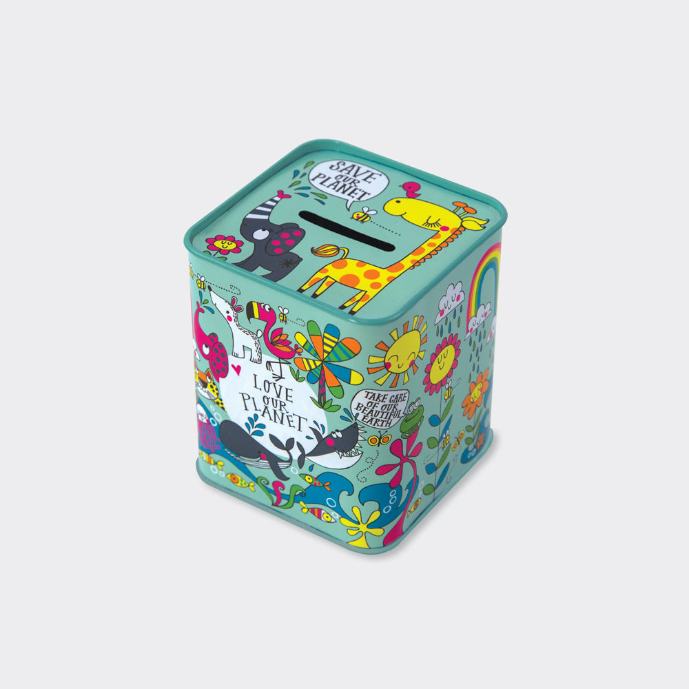 Money Box Tin - Love Our Planet Animals