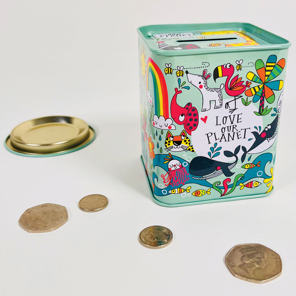 Money Box Tin - Love Our Planet Animals