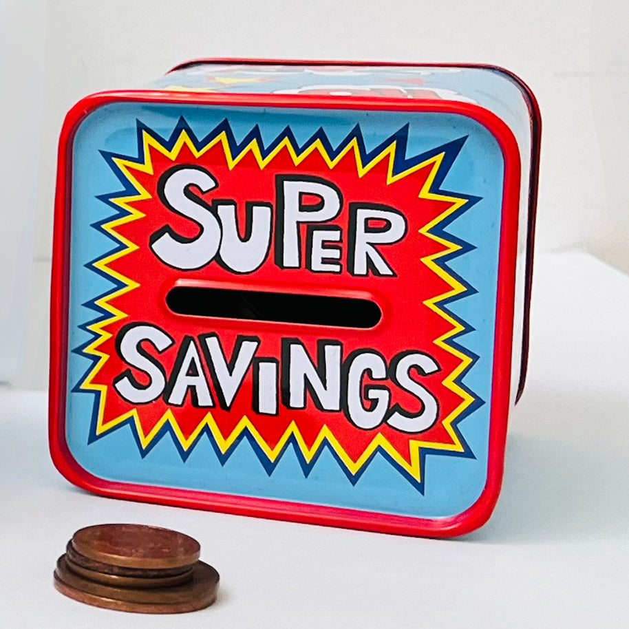 Money Box Tin - Super Savings Superhero