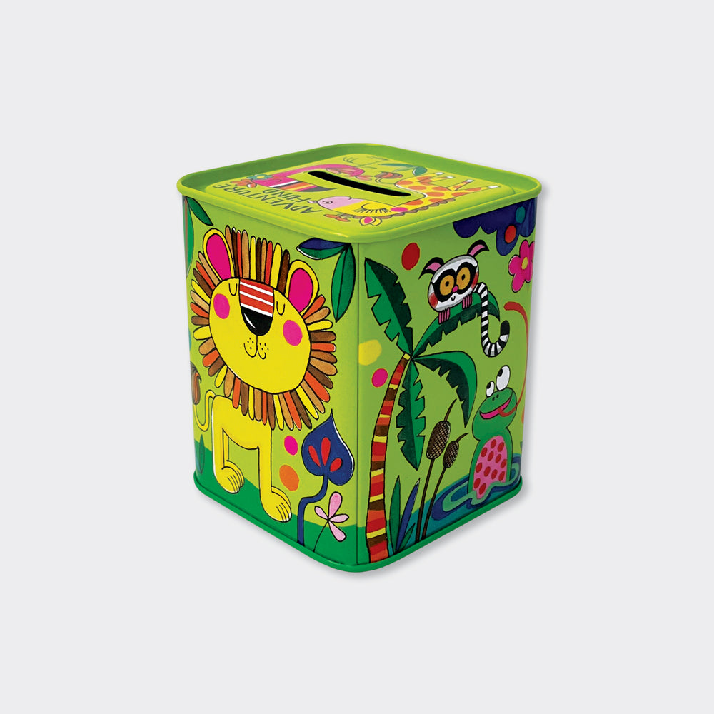 Money Box Tin - Adventure Fund/Jungle Animals