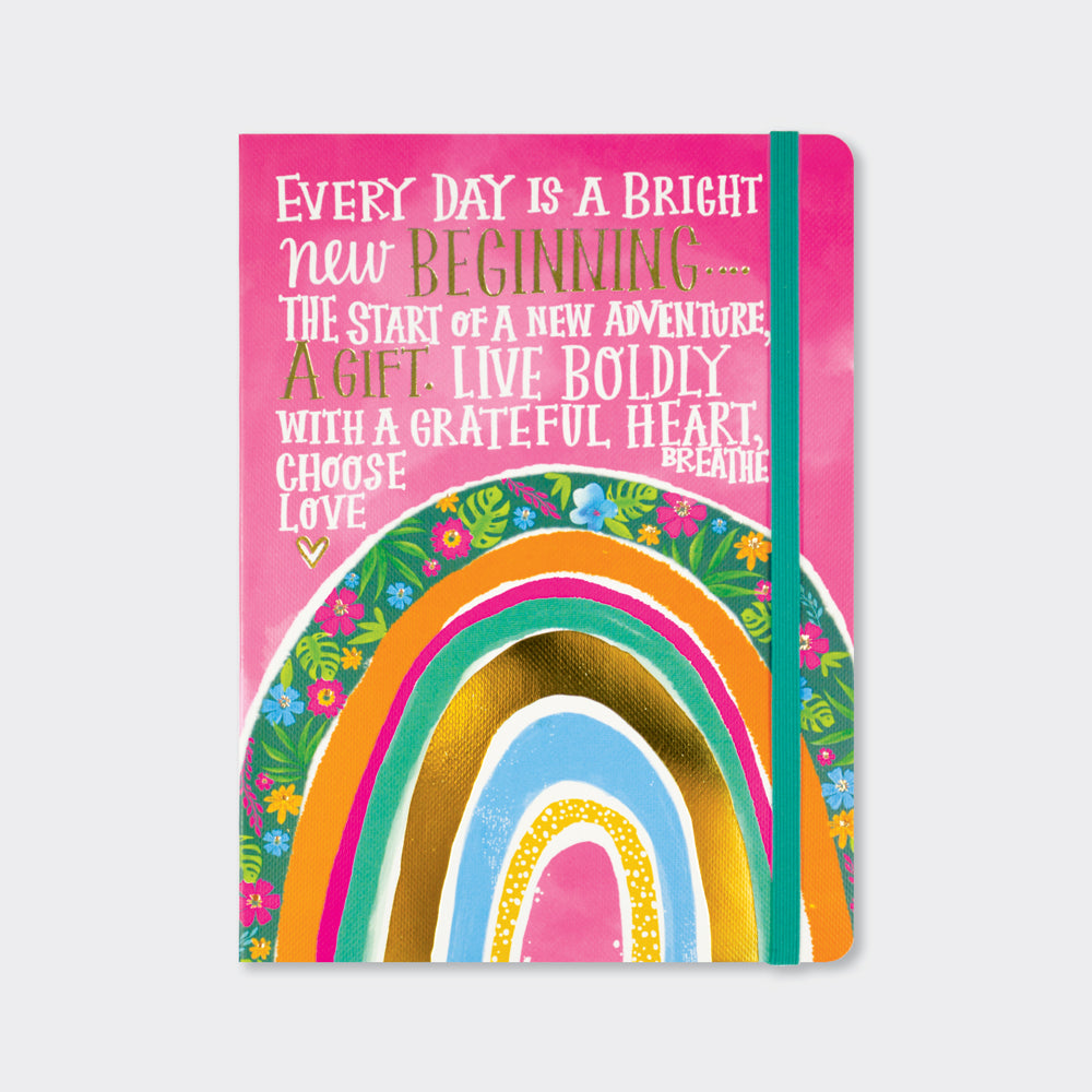 Notebook - Every Day Is a New Beginning - Pink & Rainbow