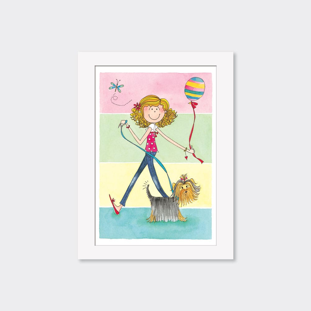 Mounted Limited Edition Print Walking the Dog
