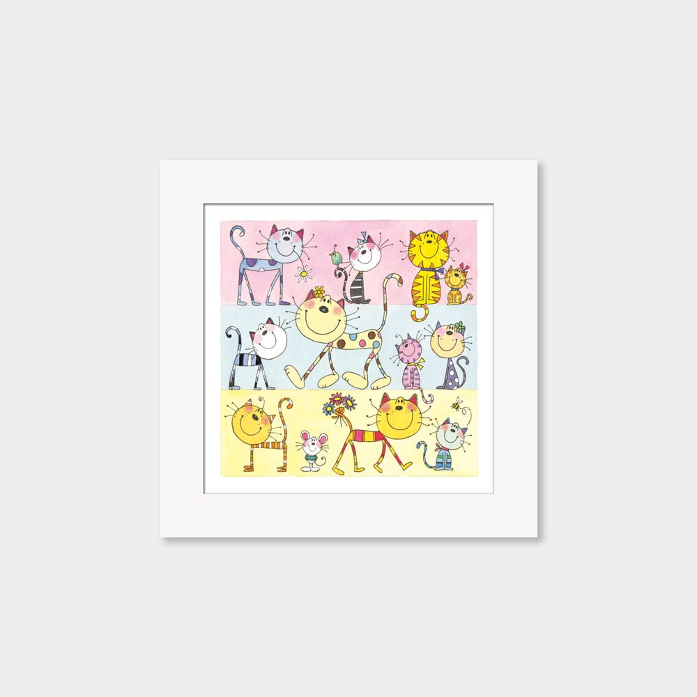 Mounted Limited Edition Print Cats