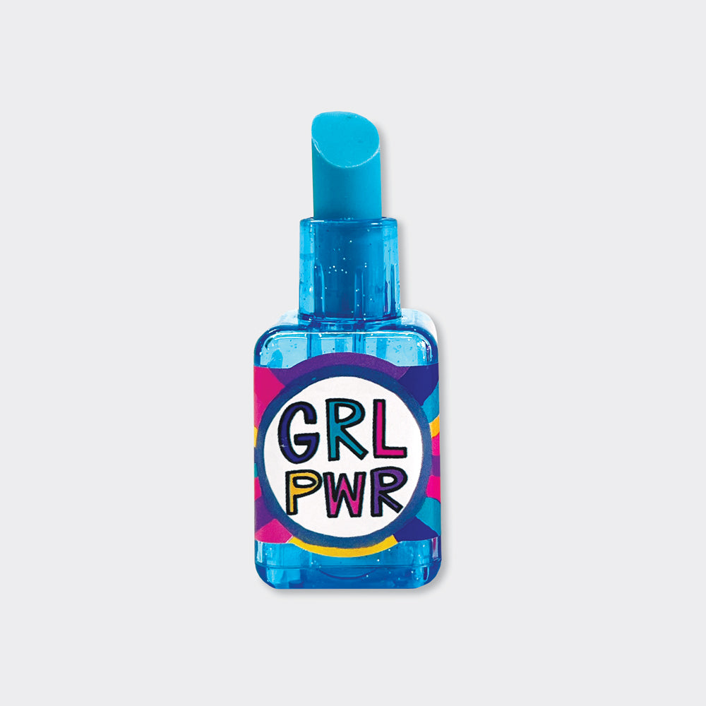 2-in-1 Eraser & Sharpener - Blue Nail Polish Design
