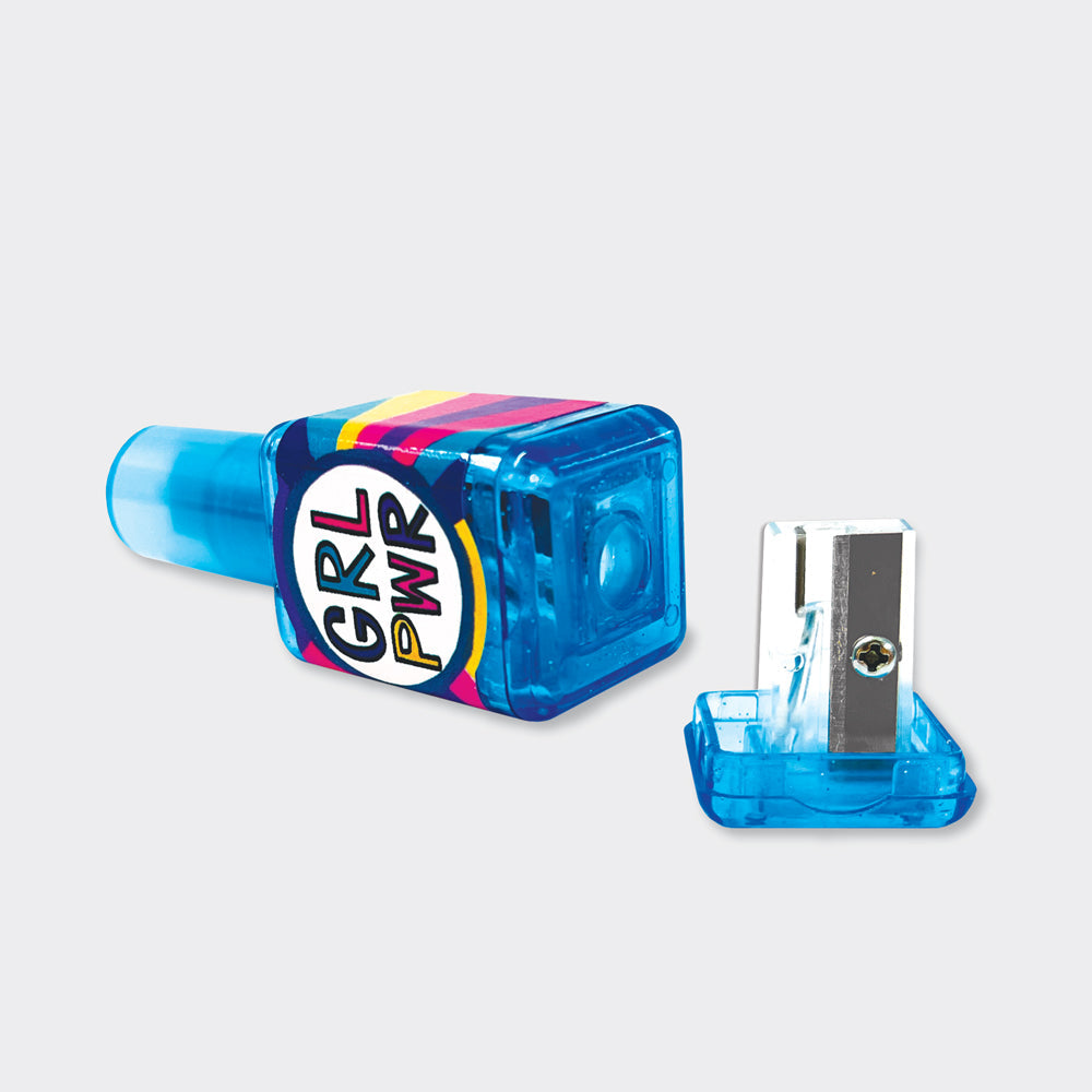 2-in-1 Eraser & Sharpener - Blue Nail Polish Design