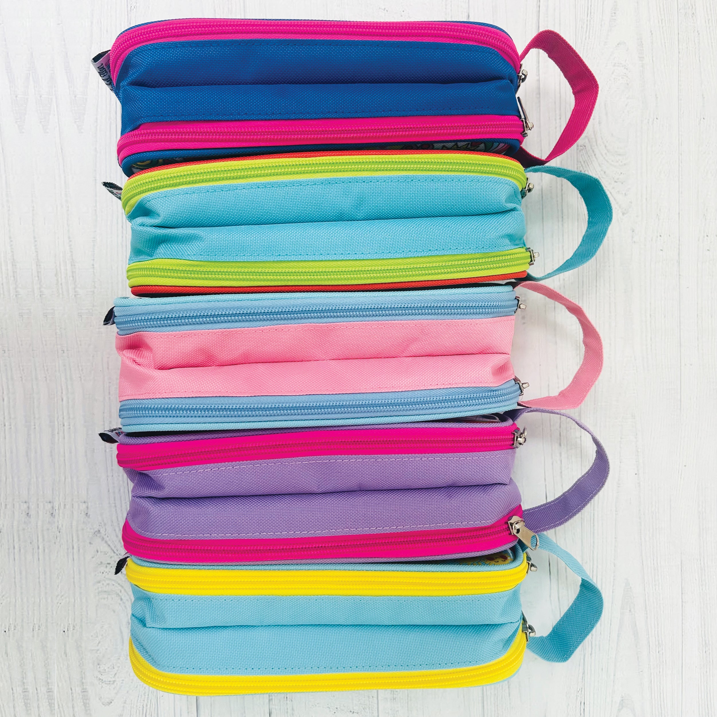 Double Zip Pencil Case With Handle - Inspirational &