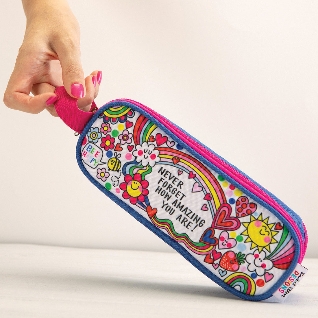 Double Zip Pencil Case With Handle - Inspirational &