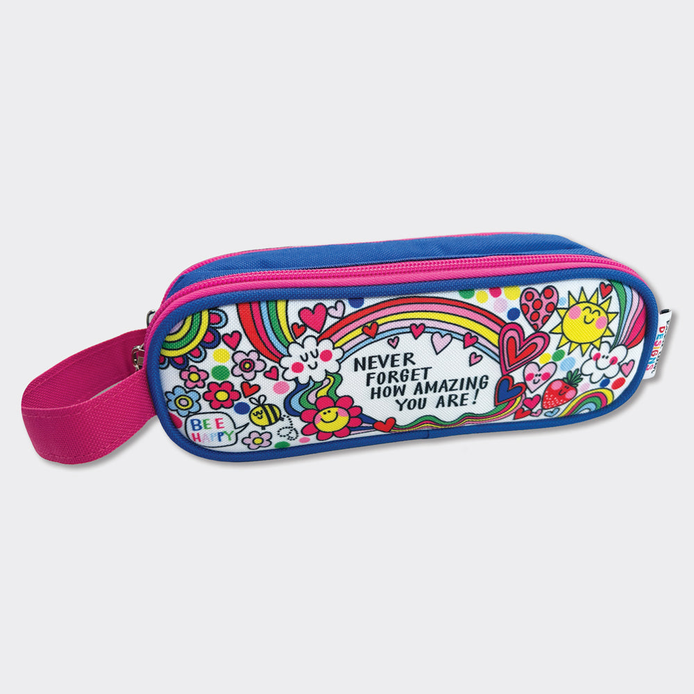 Double Zip Pencil Case With Handle - Inspirational &